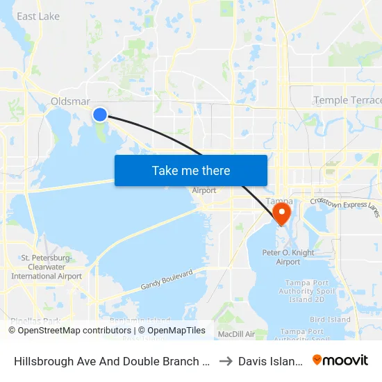 Hillsbrough Ave And Double Branch Rd to Davis Islands map