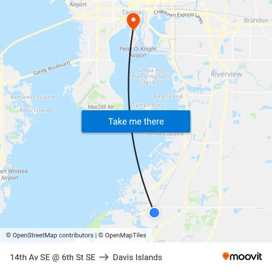 14th Av SE @ 6th St SE to Davis Islands map