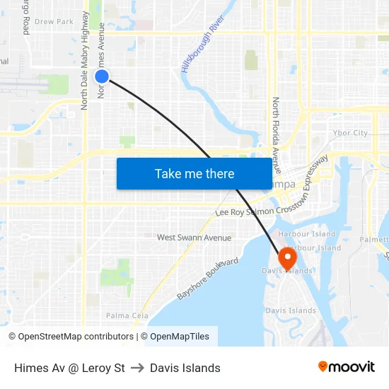 Himes Av @ Leroy St to Davis Islands map