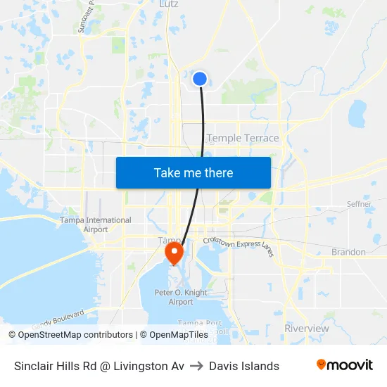 Sinclair Hills Rd @ Livingston Av to Davis Islands map
