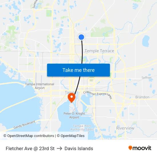 Fletcher Ave @ 23rd St to Davis Islands map
