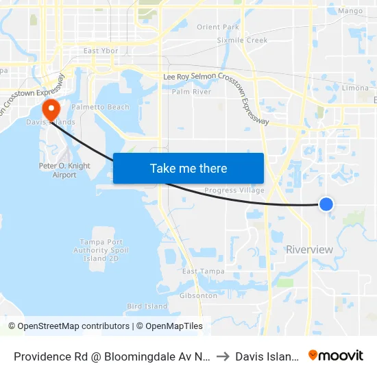 Providence Rd @ Bloomingdale Av N/S to Davis Islands map
