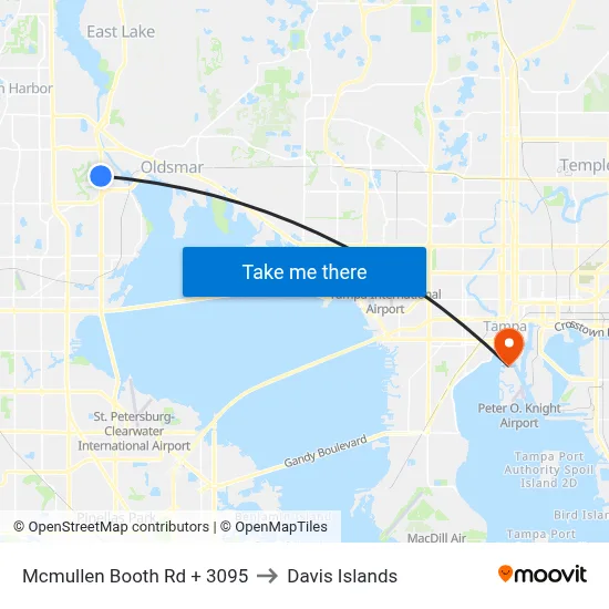 Mcmullen Booth Rd + 3095 to Davis Islands map