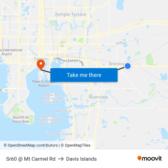 Sr60 @ Mt Carmel Rd to Davis Islands map