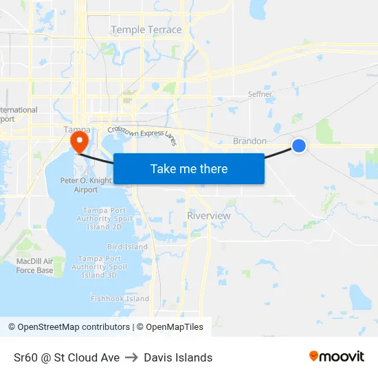 Sr60 @ St Cloud Ave to Davis Islands map