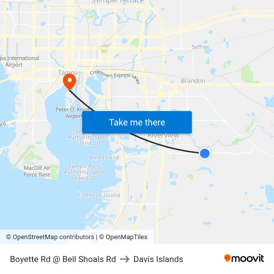 Boyette Rd @ Bell Shoals Rd to Davis Islands map