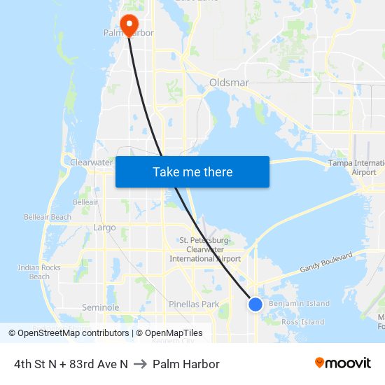 4th St N + 83rd Ave N to Palm Harbor map