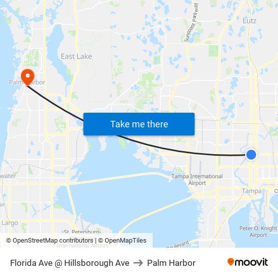 Florida Ave @ Hillsborough Ave to Palm Harbor map