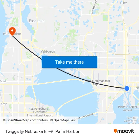Twiggs @ Nebraska E to Palm Harbor map