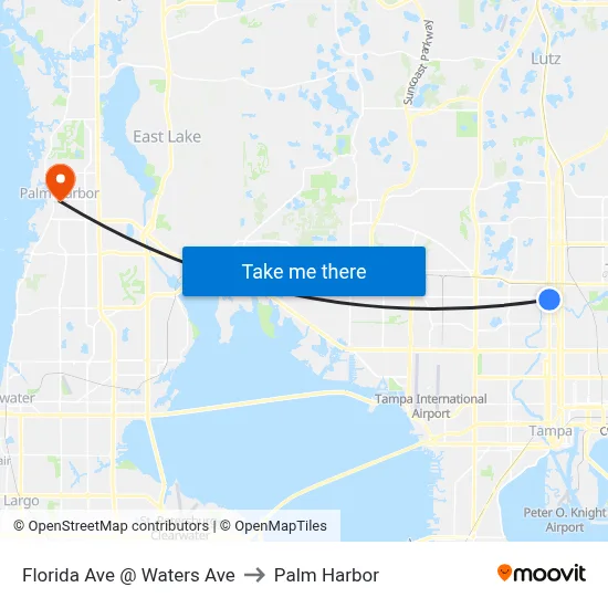 Florida Ave @ Waters Ave to Palm Harbor map