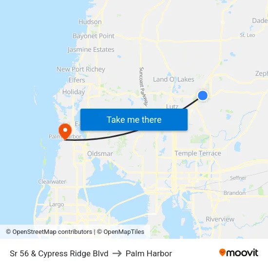 Sr 56 & Cypress Ridge Blvd to Palm Harbor map