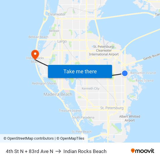 4th St N + 83rd Ave N to Indian Rocks Beach map