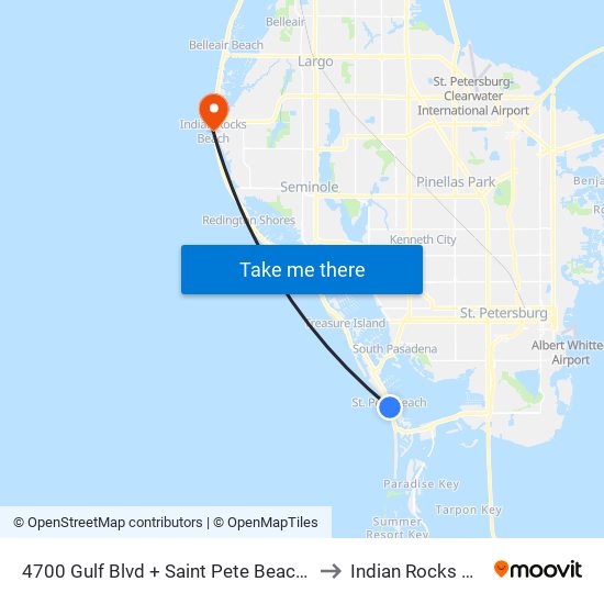 4700 Gulf Blvd + Saint Pete Beach Access to Indian Rocks Beach map