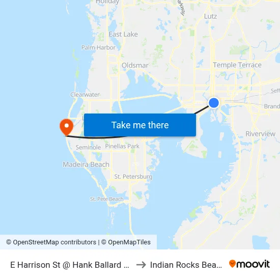 E Harrison St @ Hank Ballard Eb to Indian Rocks Beach map