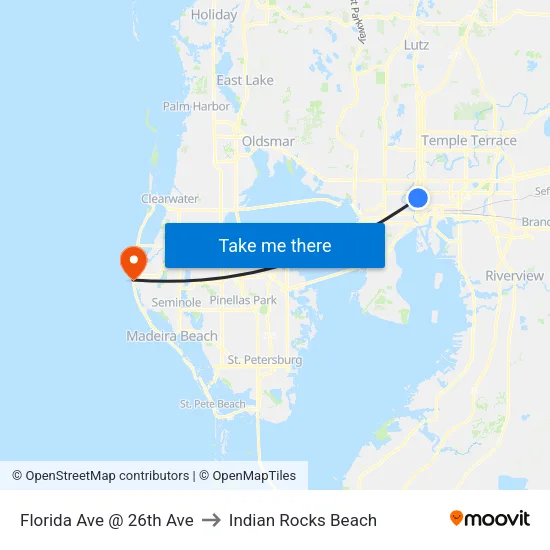 Florida Ave @ 26th Ave to Indian Rocks Beach map