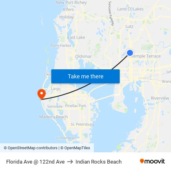 Florida Ave @ 122nd Ave to Indian Rocks Beach map