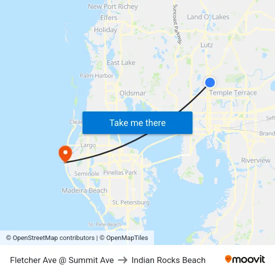 Fletcher Ave @ Summit Ave to Indian Rocks Beach map