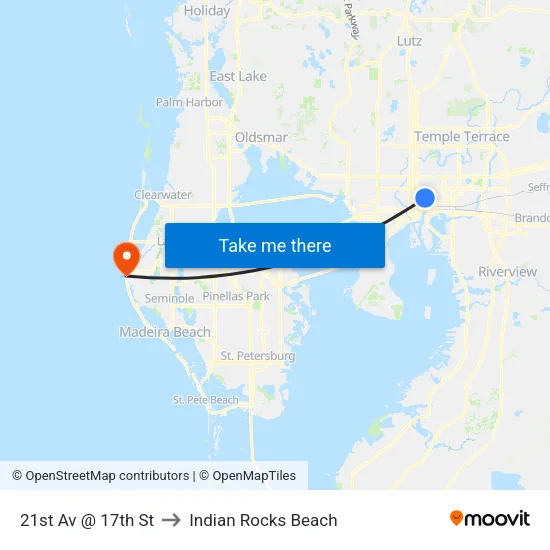21st Av @ 17th St to Indian Rocks Beach map