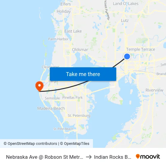 Nebraska Ave @ Robson St Metrorapid to Indian Rocks Beach map