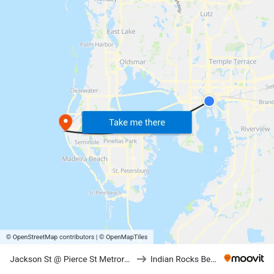 Jackson St @ Pierce St Metrorapid to Indian Rocks Beach map