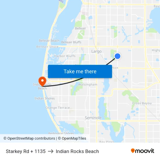Starkey Rd + 1135 to Indian Rocks Beach map