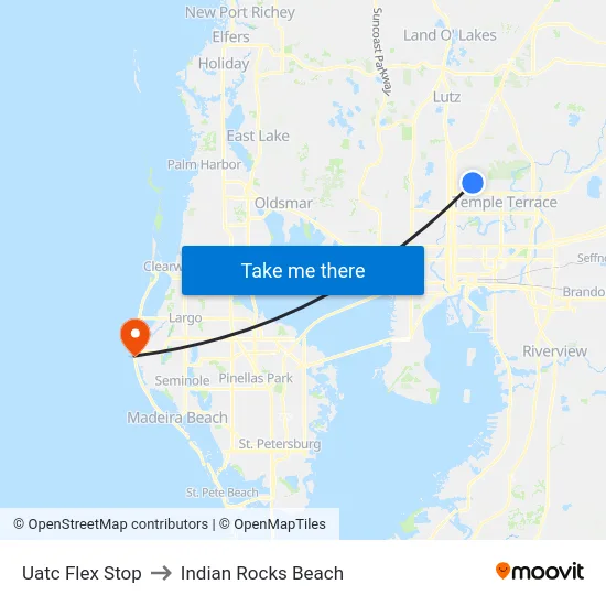 Uatc Flex Stop to Indian Rocks Beach map