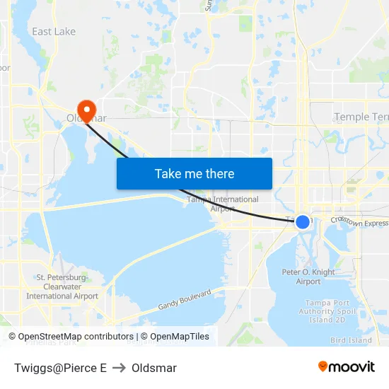 Twiggs@Pierce E to Oldsmar map