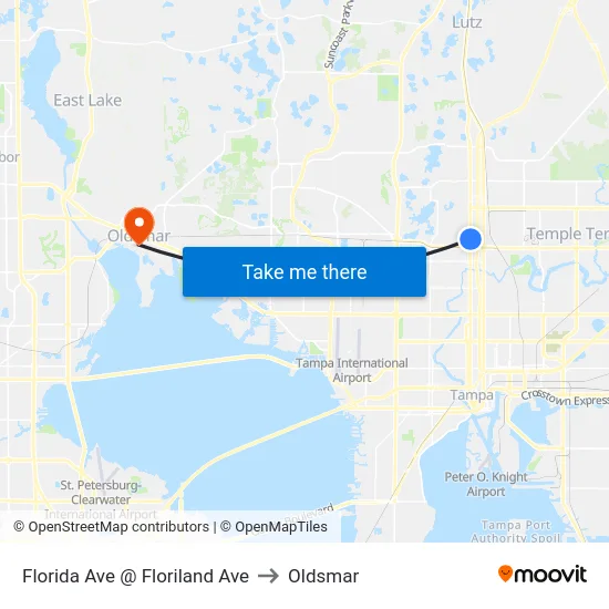 Florida Ave @ Floriland Ave to Oldsmar map