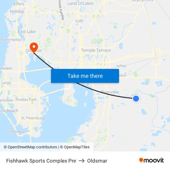 Fishhawk Sports Complex Pnr to Oldsmar map