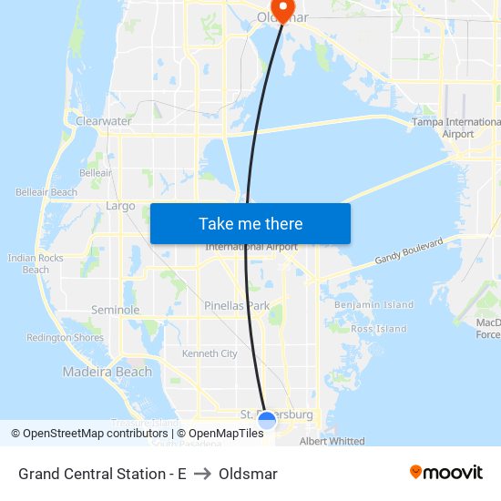 Grand Central Station - E to Oldsmar map