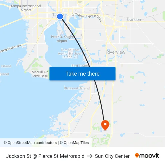 Jackson St @ Pierce St Metrorapid to Sun City Center map