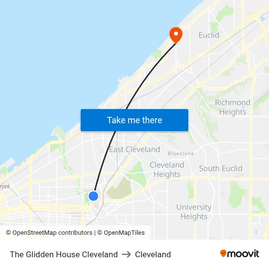 The Glidden House Cleveland to Cleveland map