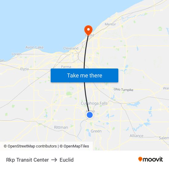 Rkp Transit Center to Euclid map