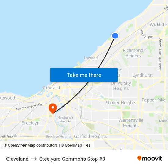 Cleveland to Steelyard Commons Stop #3 map