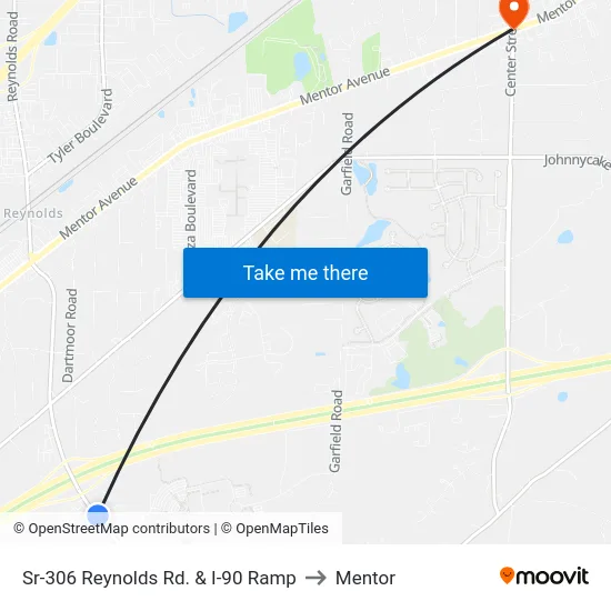 Sr-306 Reynolds Rd. & I-90 Ramp to Mentor map