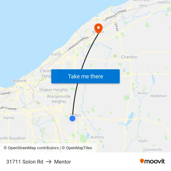 31711 Solon Rd to Mentor map
