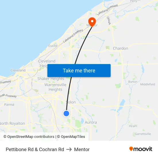 Pettibone Rd & Cochran Rd to Mentor map