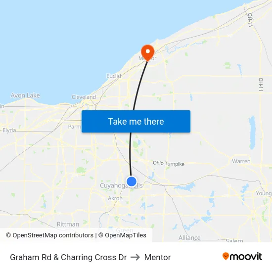 Graham Rd & Charring Cross Dr to Mentor map