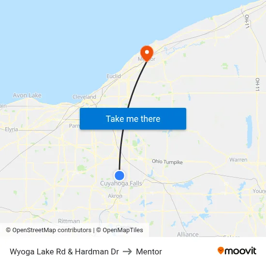 Wyoga Lake Rd & Hardman Dr to Mentor map