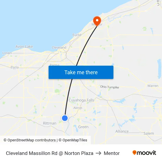 Cleveland Massillon Rd @ Norton Plaza to Mentor map