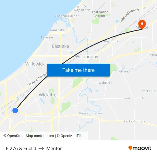 E 276 & Euclid to Mentor map