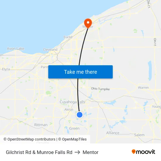 Gilchrist Rd & Munroe Falls Rd to Mentor map