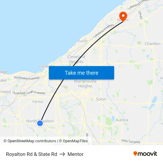 Royalton Rd & State Rd to Mentor map