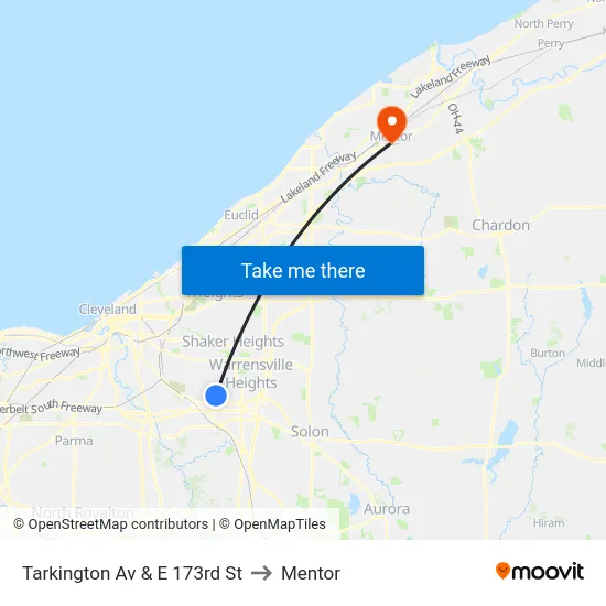 Tarkington Av & E 173rd St to Mentor map