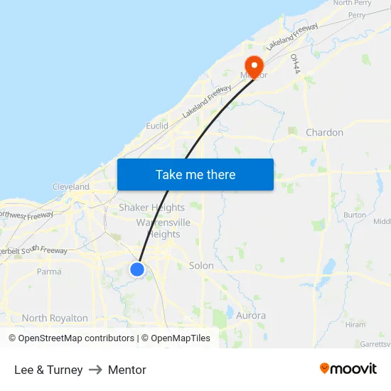 Lee & Turney to Mentor map