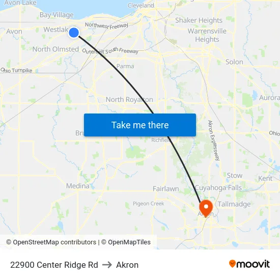 22900 Center Ridge Rd to Akron map