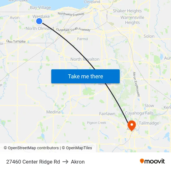 27460 Center Ridge Rd to Akron map