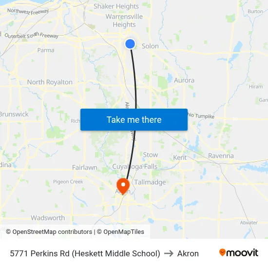 5771 Perkins Rd (Heskett Middle School) to Akron map