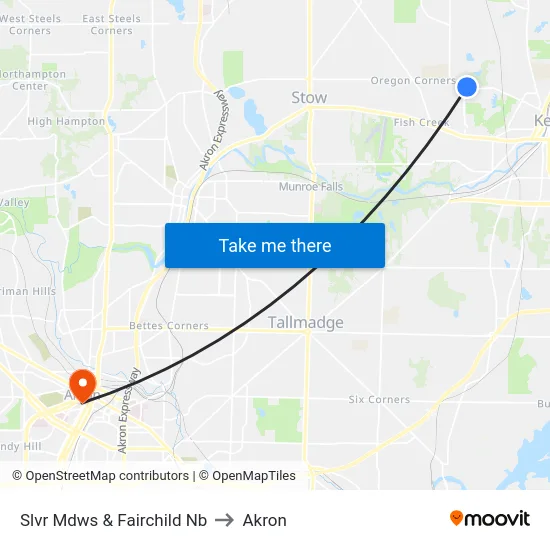 Slvr Mdws & Fairchild Nb to Akron map