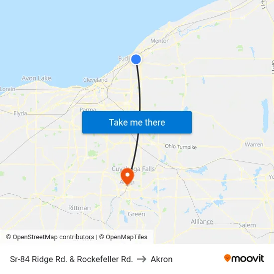 Sr-84 Ridge Rd. & Rockefeller Rd. to Akron map